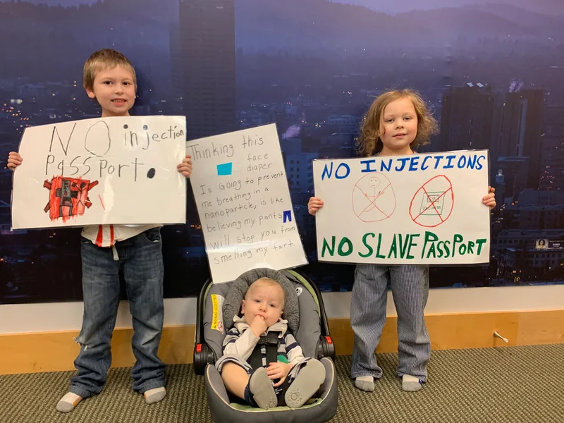 Two children and one baby group shot